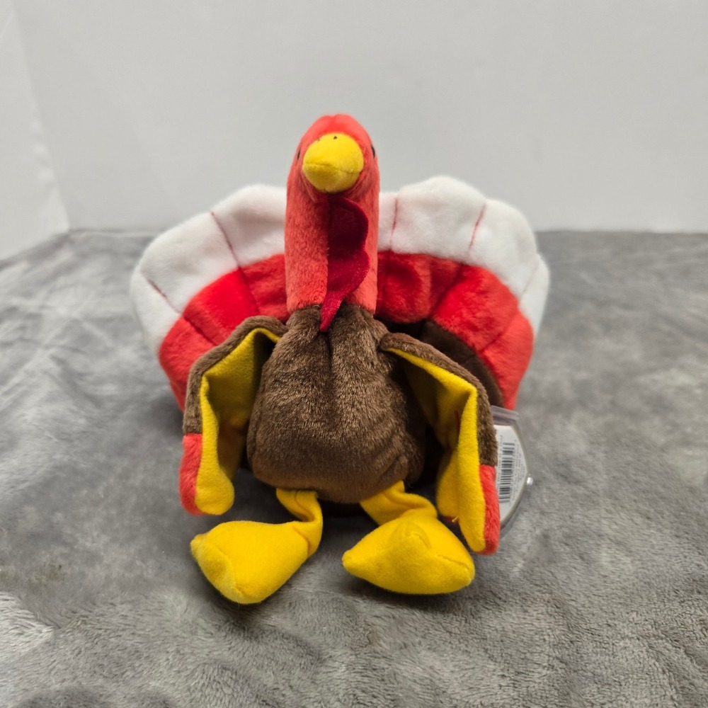 Ty Beanie Babies Gobbles the Turkey 1996 Plush‎ Stuffed Animal Toy Brown Red